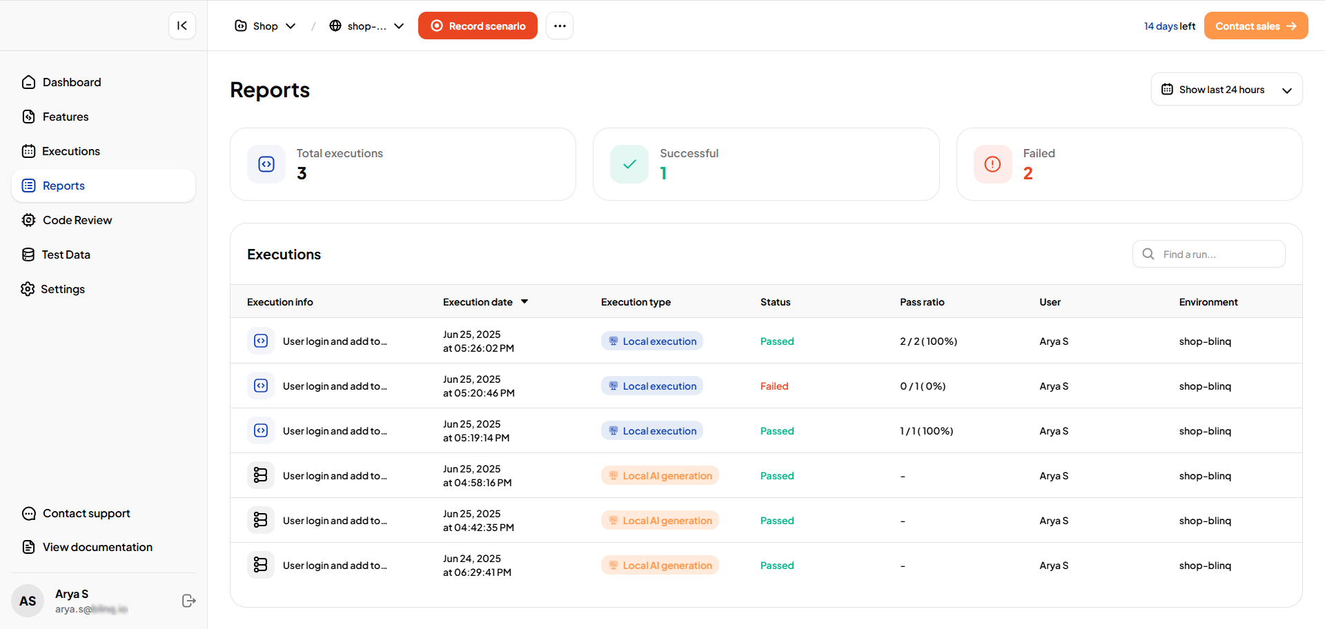 Reports Page Overview