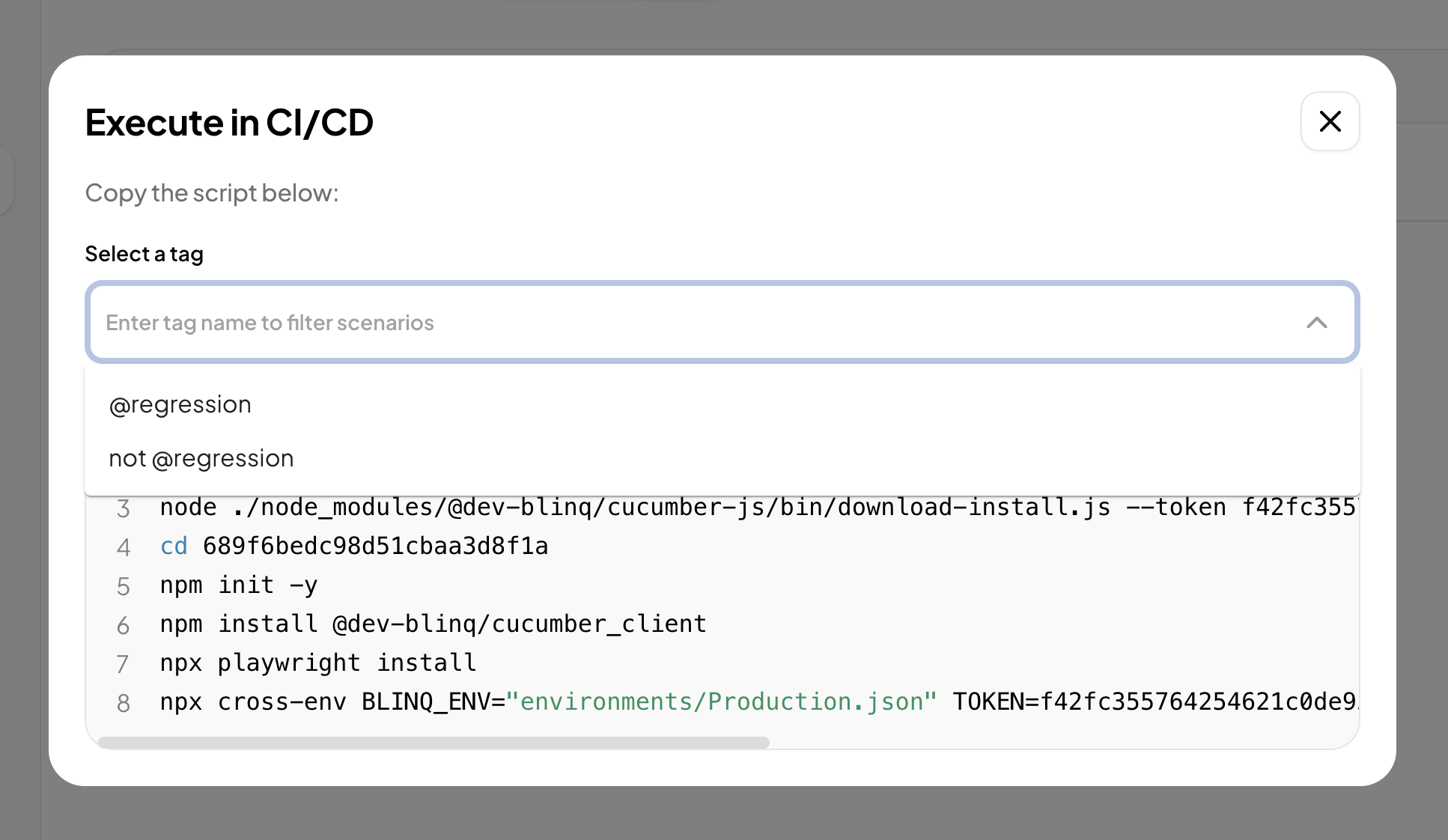 Generate command by tags