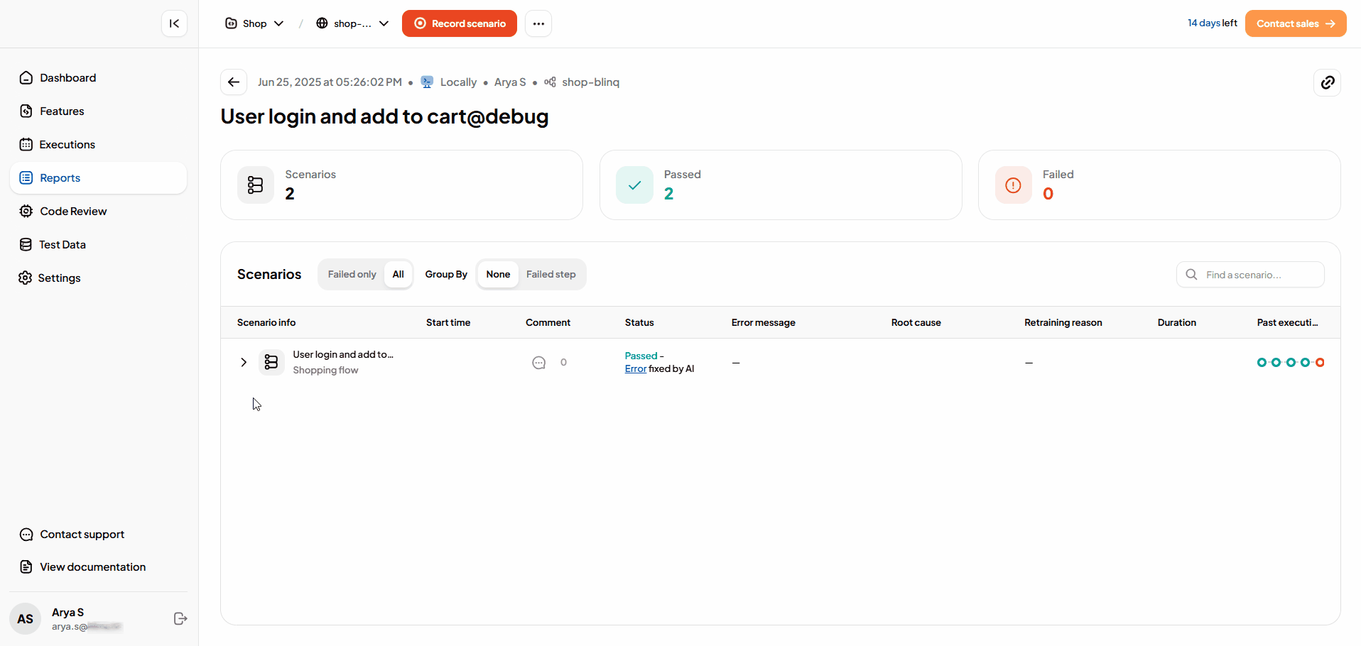 Scenario Dropdown