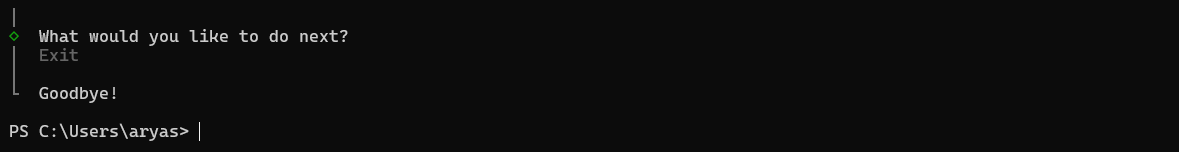 CLI exit prompt