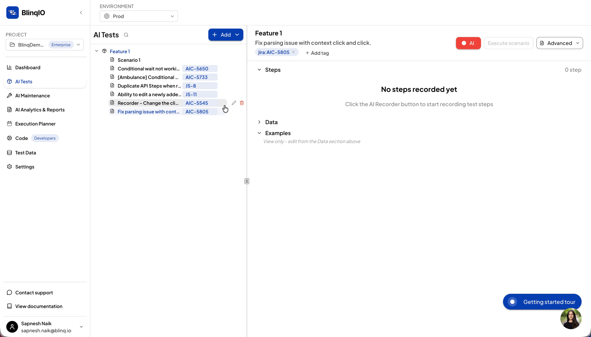 Jira integration: scenario creation and tagging with Jira ticket